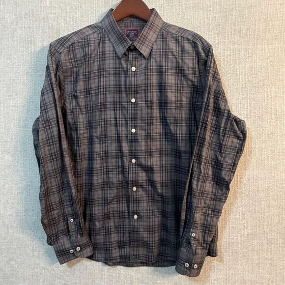 UNTUCKit Shirt Mens XL Gray Plaid Devitt WF Long Sleeve Button Down Cotton Soft - Picture 8 of 10